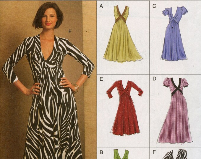 Under Bust Gathered Dress Sewing Pattern Casual Dress Vogue Options