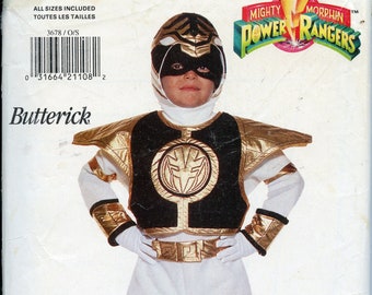 White Ranger Power Ranger Halloween Costume Sewing Pattern - Size 4 5 6 7 8 10 12 14 Butterick 3678 UNCUT