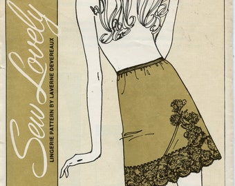 Ladies Half Slip Pattern - Vintage Lingerie Slip Pattern - Size S M L  Hip 35 - 44 Sew Lovely s700 UNCUT