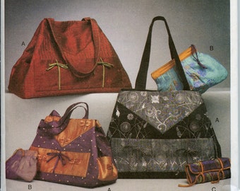 Marcy Tilton Tote Handbag Sewing Pattern - Zip Case Bag Pattern - Vogue 8783 UNCUT