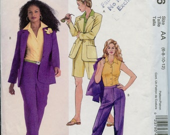 Misses Lined Jacket, Shirt, Shorts and Pants Sewing Pattern - Size 6 8 10 12 McCalls 4786 UNCUT