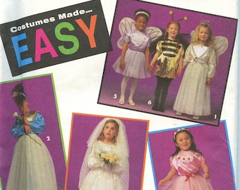 EASY Girls Halloween Costume Modelli da cucito - Taglia 3 4 5 6 7 8 - Fata, Ape, Sposa, Ballerina, Principessa - Semplicità 8578 UNCUT