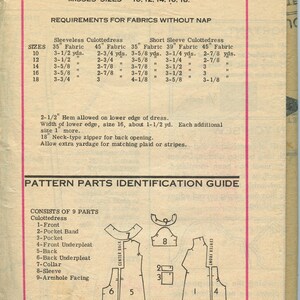 Misses Culotte Dress Sewing Pattern Dress with pockets, Above knee, Sleeveless dress Size 10 Bust 31 Mail order 4908 image 2