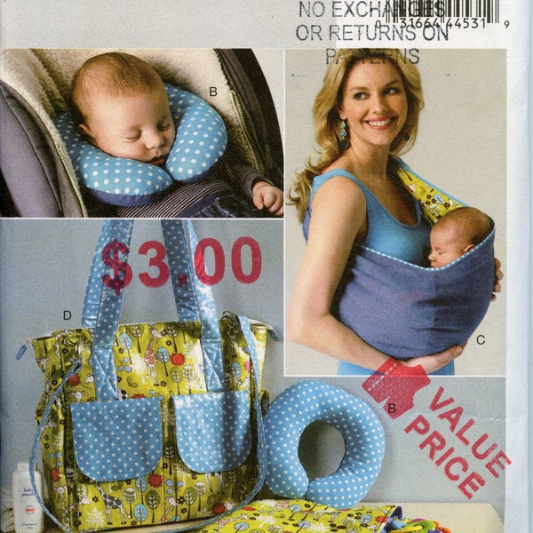 Baby Sling Sewing Pattern - Baby Diaper Bag Sewing Pattern, Infant neck Pillow Pattern, New Mother Gift - Butterick 5798 UNCUT