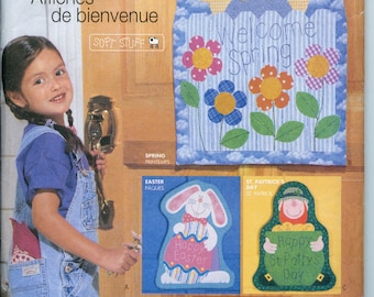 Door Decorations Welcome Banner Sewing Patterns - St Patrick's Day, Welcome Spring, Easter, Valentines - Butterick 5994 UNCUT