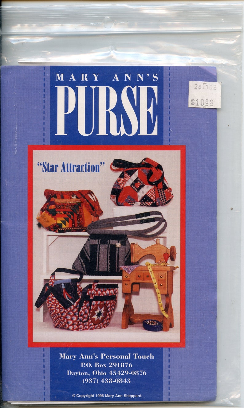Mary Anne's Purse Star Attraction Sewing Pattern Purse Bag Sewing pattern 画像 1
