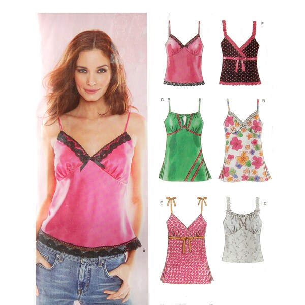 Womans Cami Top Sewing Pattern - Rouched Summer Sexy Top - New Look 6490 - Size 10 12 14 16 18 20 22  UNCUT