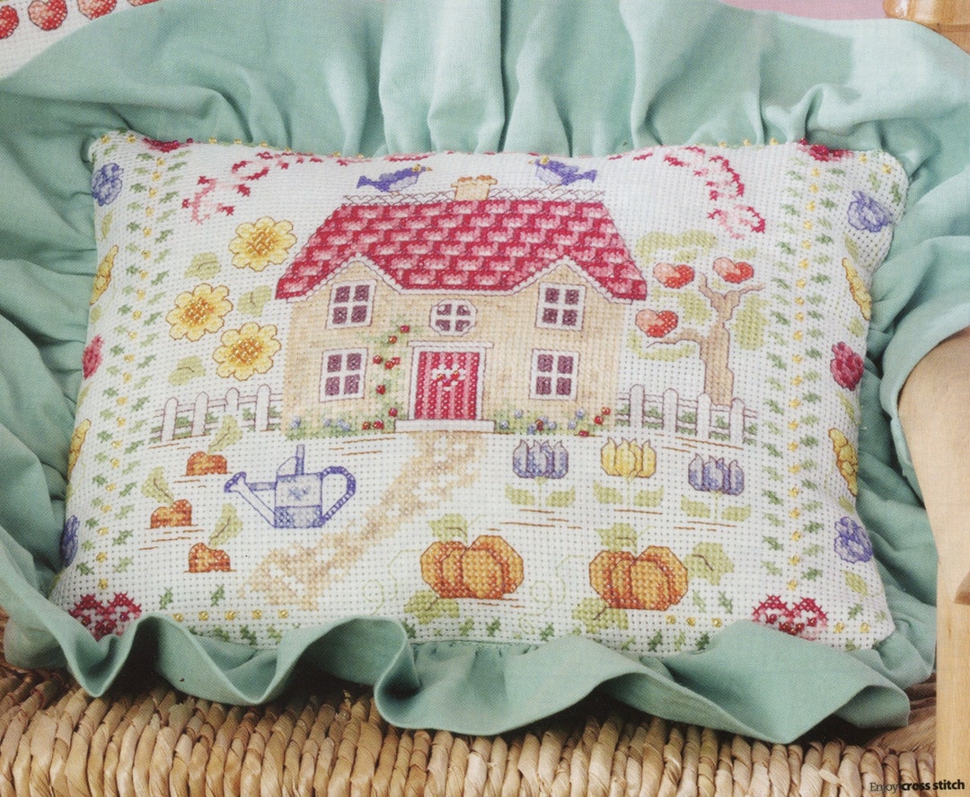 Home Sweet Home Cottage Cross Stitch Pattern Thatched Roof Etsy