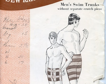 Men's Swim Trunks Sewing Pattern -  Men's shorts Sewing Pattern - Waist 30 32 34 Kwik Sew 167 UNCUT