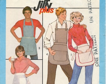 Jiffy Plus Apron Sewing Pattern - Half or Full Apron Pattern - Size All Simplicity 8294 UNCUT