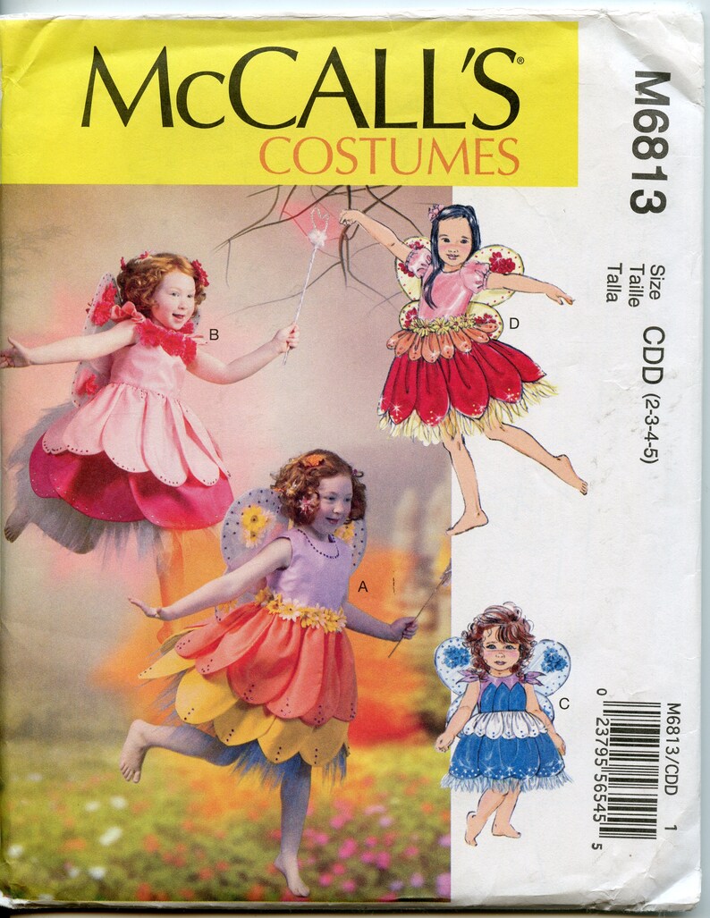 Children's Fairy Costume Sewing Pattern Faerie costume pattern Size 2 3 4 5 McCalls 6813 UNCUT image 1