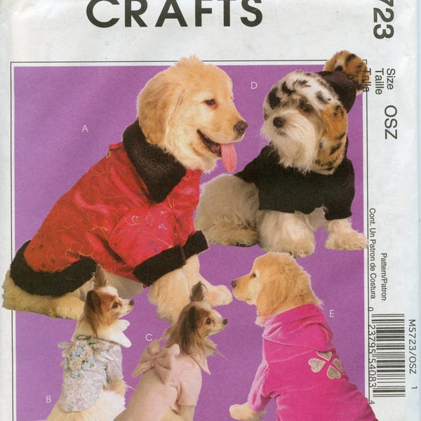 Elegant Dog Coat Pattern - Formal Dog Clothes Pattern - McCalls 5723 UNCUT