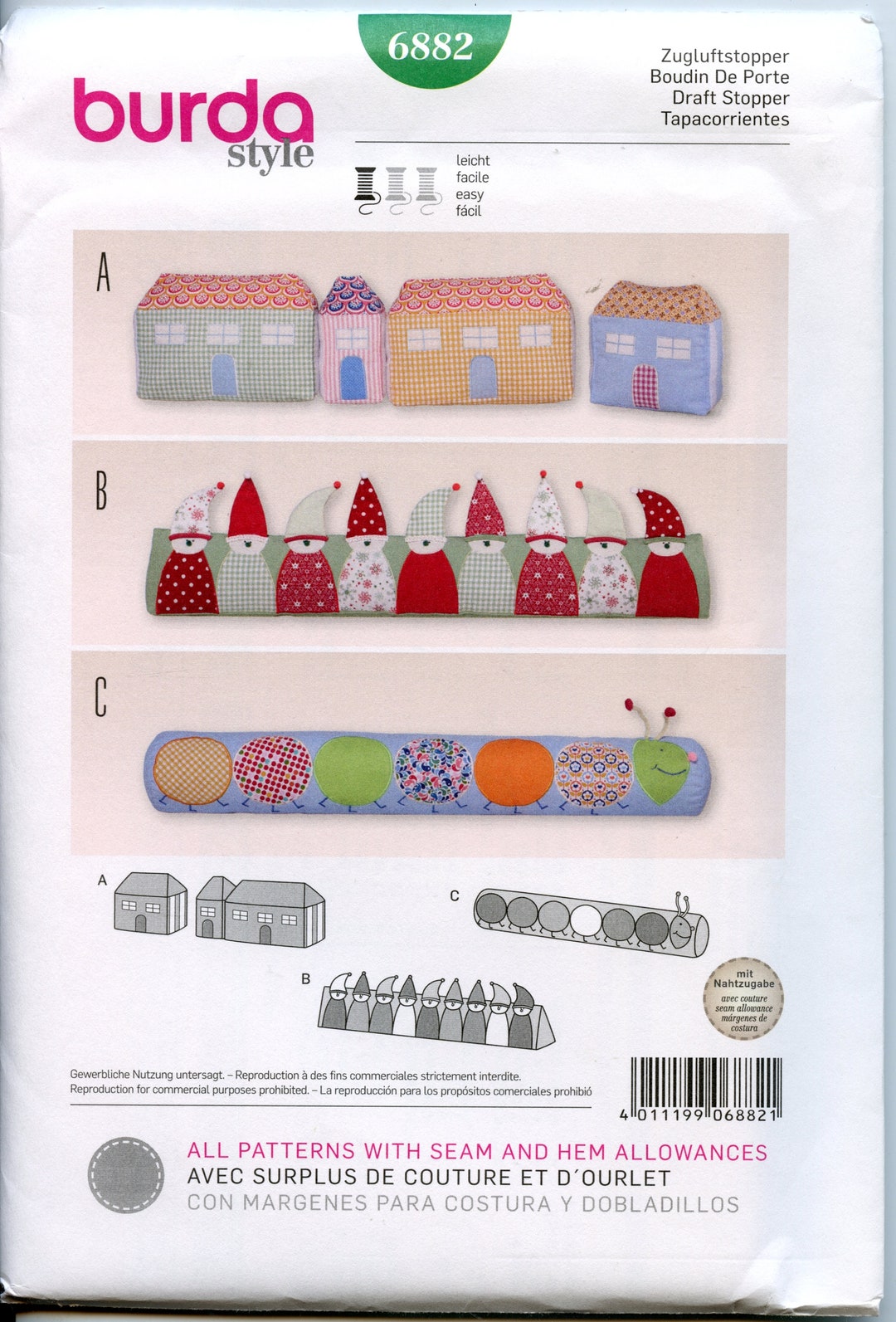House Shaped Draft Stopper Sewing Pattern Elf Draft Stopper Etsy