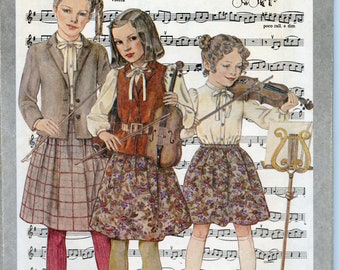 Girls Dirndl Skirt, Blouse and Jacket Sewing Pattern - Cinderella series Preppy Semi formal Size 10 Simplicity 9609 UNCUT