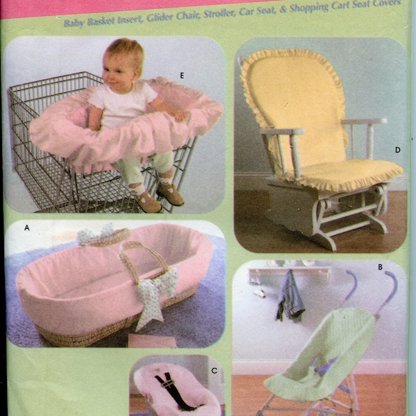 Baby Accessories Sewing Pattern - Baby Basket Insert Pattern, DIY New Mother Gift, Shopping Cart, Stroller Cover -  Simplicity 4636