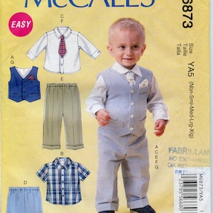 Newborn Infants Semi-formal Vest, Shirts, Pants Sewing Pattern Special occasion Size Newborn S M L XL, 8 to 29 lbs McCalls 6873 UNCUT 画像 1