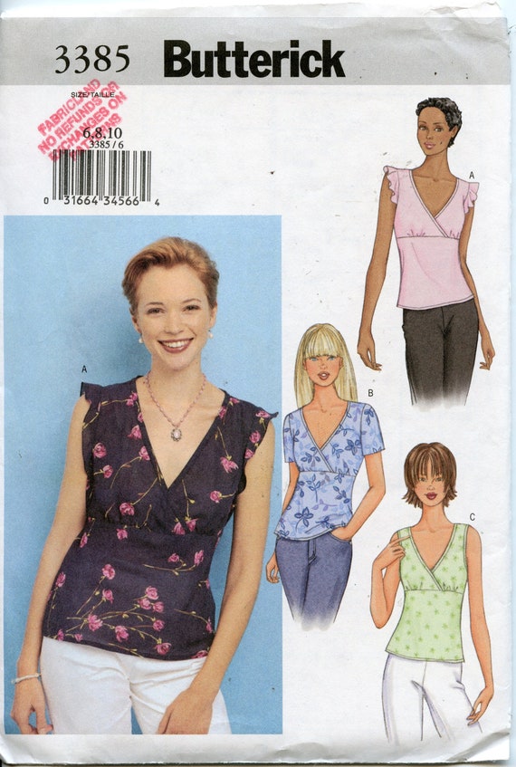 Easy Misses Semi-fitted Mock Wrap Cami Top Sewing Patterns | Etsy