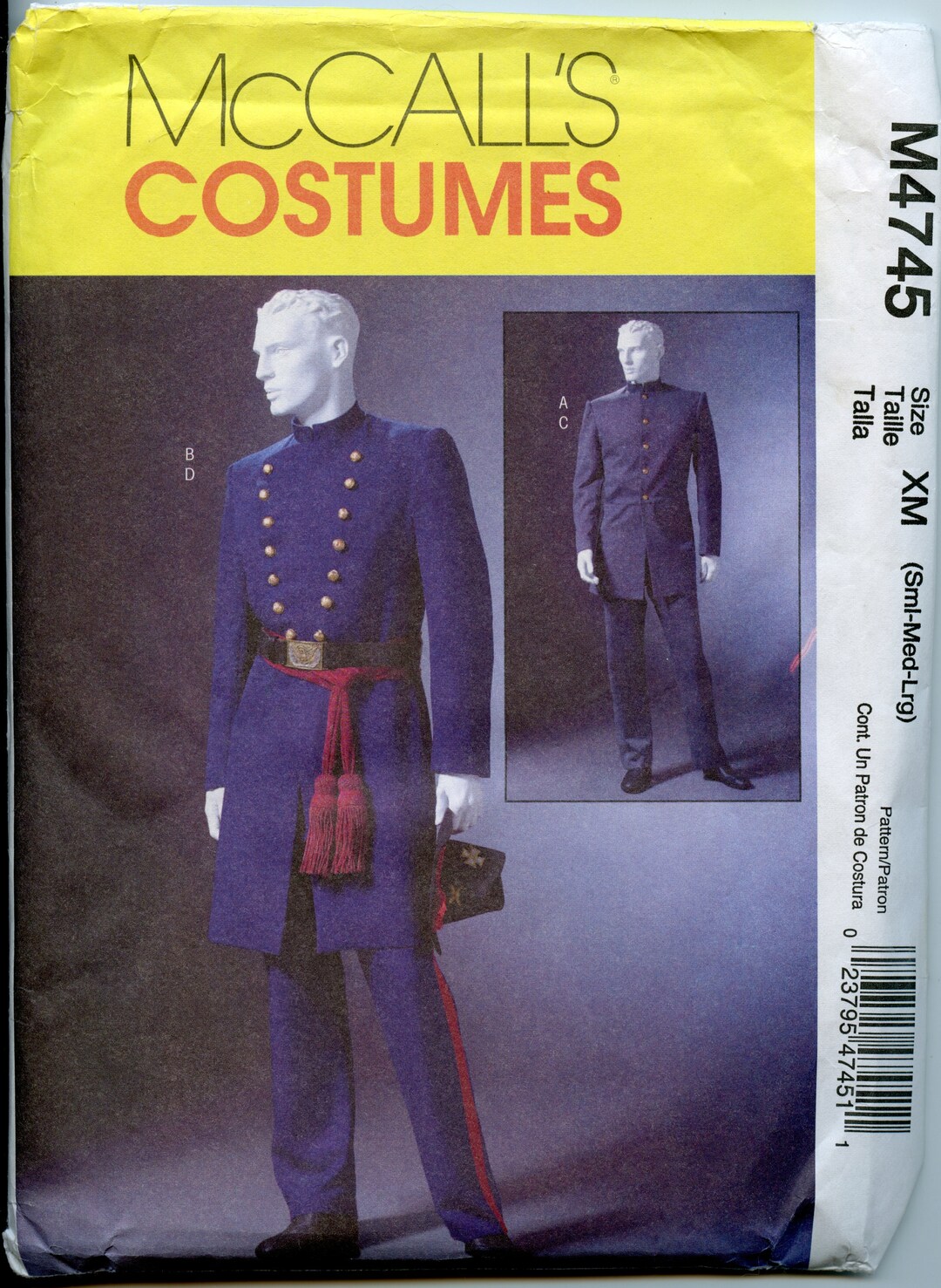 Men's Adult Civil War Jacket and Pants Costume Pattern Etsy