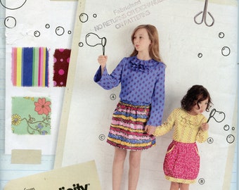 Girls Bubble Skirt Sewing Pattern - " Little Lisette" Skirts and Top - Size 3 4 5 6 Simplicity 2064 UNCUT