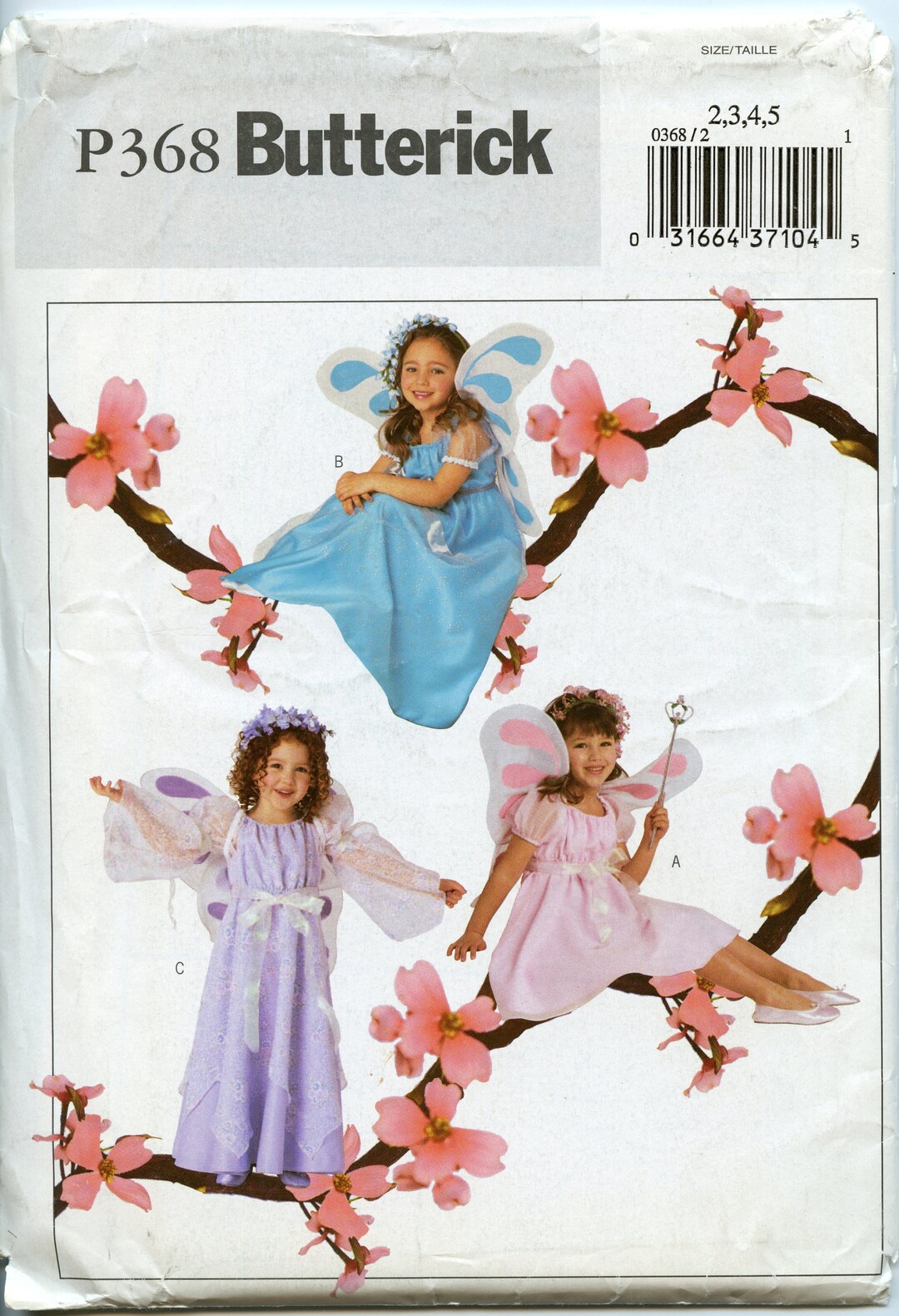 Children's Fairy Costume Sewing Pattern Faerie Costume Pattern Size 2 3 ...