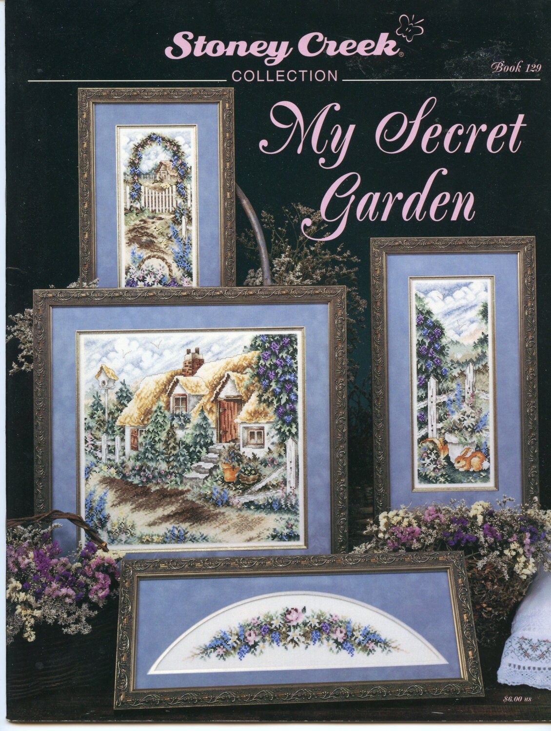 Traditional English Garden Counted Cross stitch patterns Booklet - Home Decor Flowers White picket fence Arbour - Stoney Creek Collection