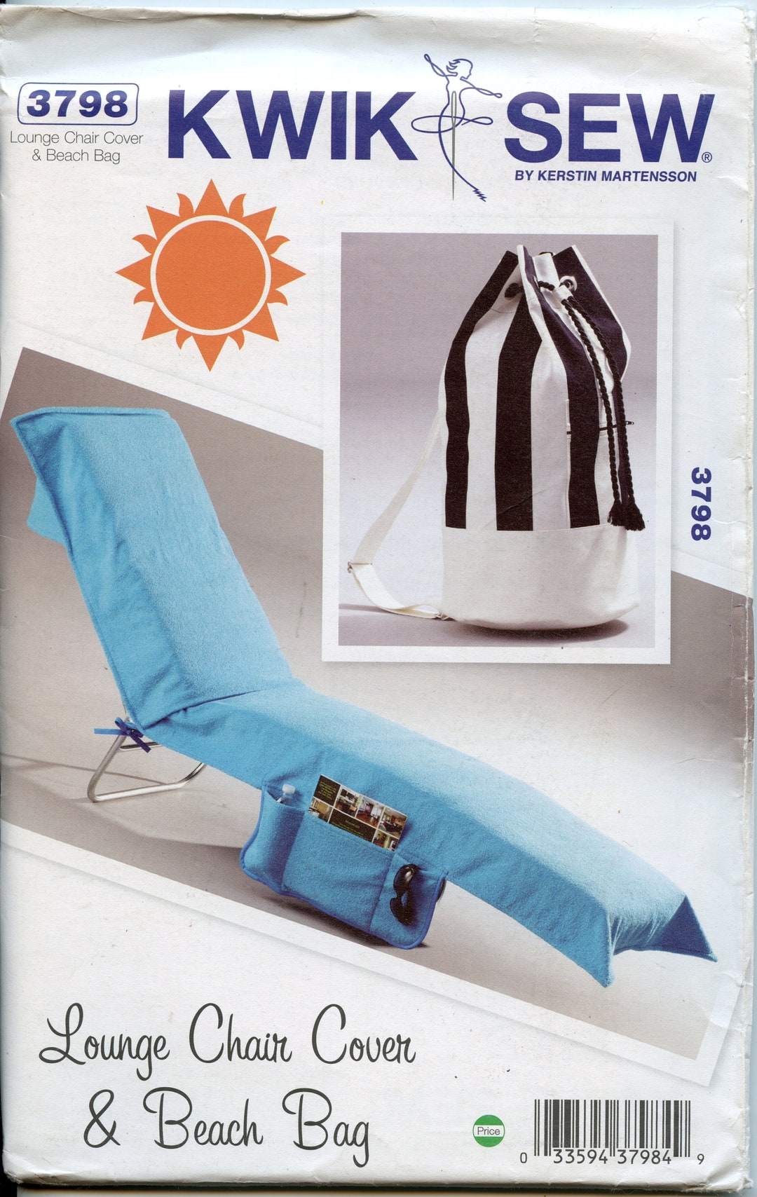 Lounge Chair Cover Sewing Pattern Beach Bag Sewing Pattern Furniture