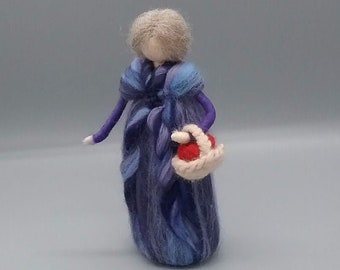 Needle felt Waldorf inspired doll story telling snow white witch Hedge Witch Pagan