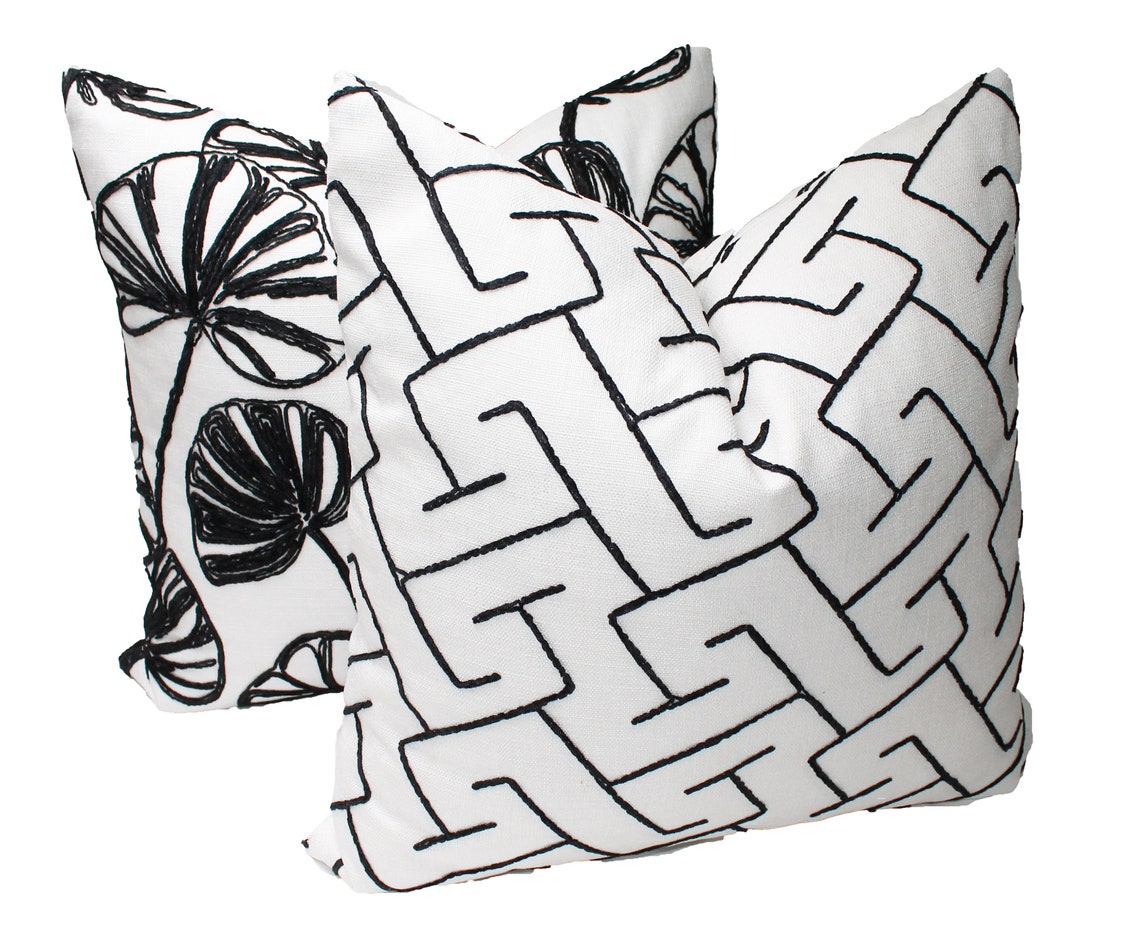 Modern Accent Pillow Black and White Throw Pillow Etsy