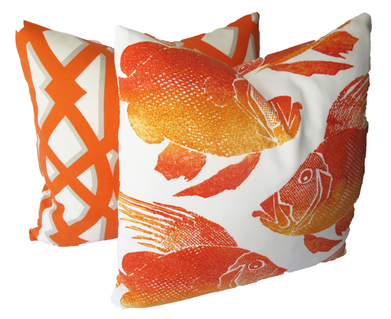 Decorative Indoor Outdoor Fish Pillow Cover 18x18 20x20 Etsy