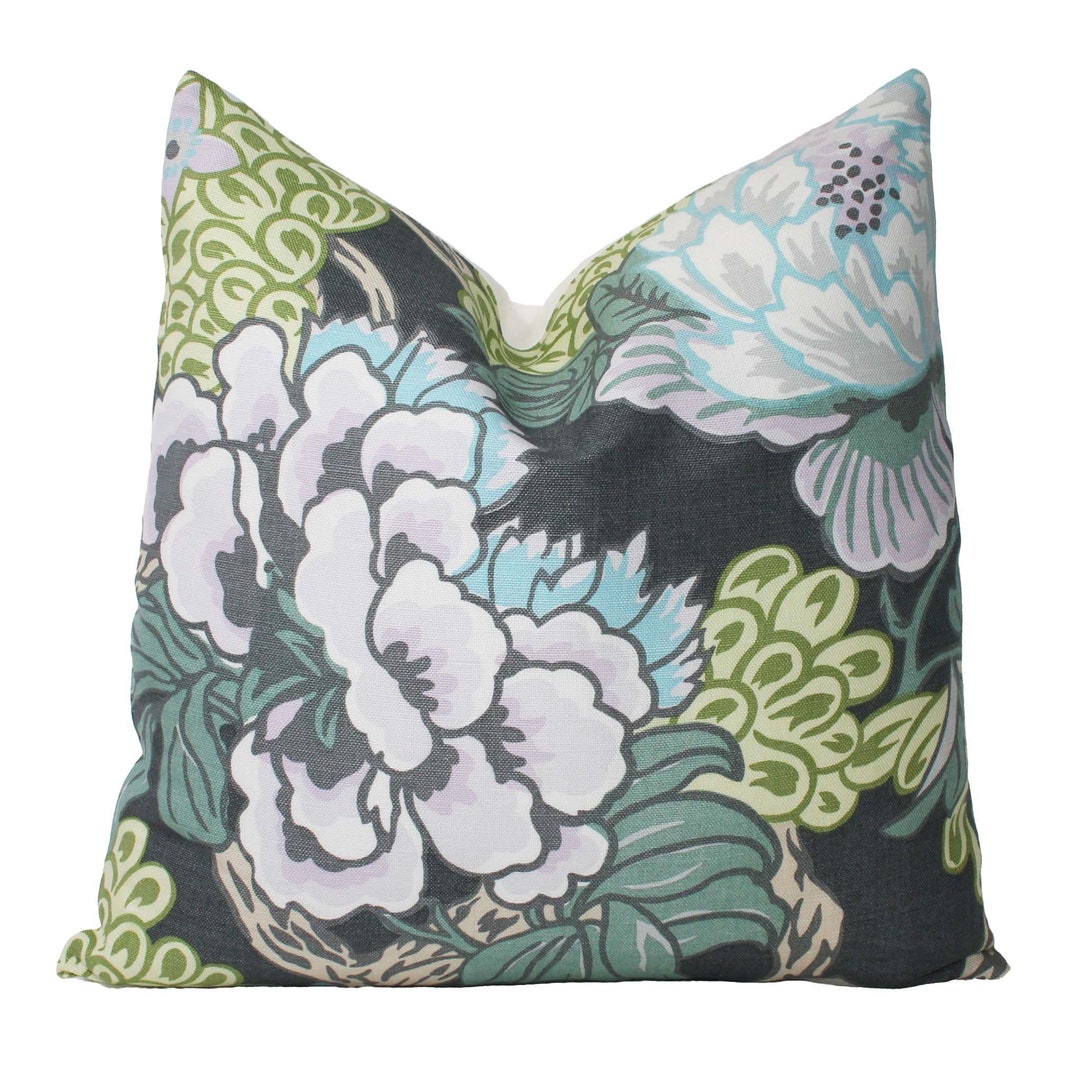 THIBAUT HONSHU GRAY Pillow Cover Chinoiserie Floral Cushion Etsy