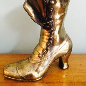Steampunk home decor, Victorian boot brass vase, Victorian vase, Victorian home decor