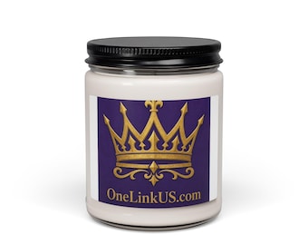 Gold Crown Logo Candle Jar, Scented Soy Candle | 9oz
