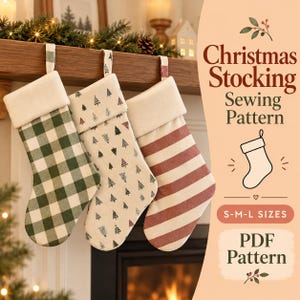Christmas Stocking Sewing Pattern 3 Sizes