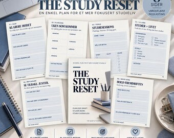 Norwegian Study Planner | Student Organization & Study Reset Printable | Digital PDF
