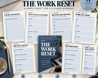English Work Planner | Productivity & Work Reset Printable | Digital PDF