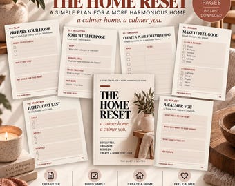 English Home Organization Planner | Declutter & Home Reset | Printable Digital PDF