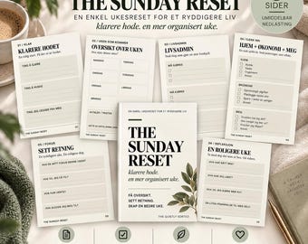 Norwegian Weekly Planner | Sunday Reset & Weekly Organization Printable | Digital PDF