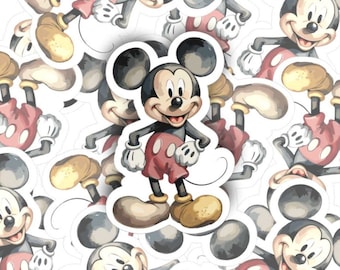 Mickey Watercolor | vinyl sticker | Disney fan | Water bottle, laptop, notebook sticker | Waterproof sticker