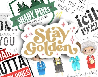 Stay Golden | 10 vinyl sticker pack | Golden Girls | Water bottle, laptop, notebook sticker | Waterproof sticker