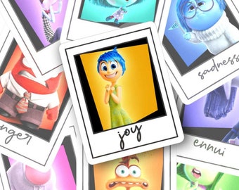 Inside Out Characters Polaroid | vinyl sticker | Emotions | Water bottle, laptop, notebook sticker | Waterproof sticker