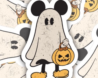 Mickey Ghost | Disney | Halloween | vinyl sticker | Water bottle, laptop, notebook sticker | Waterproof sticker