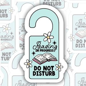 Do Not Disturb, Reading in Progress | Sparkle Holographic sticker | Book Lover | Water bottle, laptop, notebook sticker | Waterproof sticker
