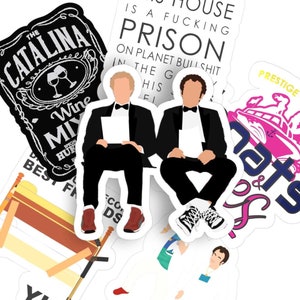 STEP BROTHERS | 6 vinyl sticker pack | Catalina wine mixer | Water bottle, laptop, notebook sticker | Waterproof sticker