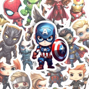Avengers Characters | Captain America | vinyl sticker | Water bottle, laptop, notebook sticker | Waterproof sticker