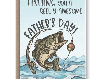 Fishing you a reel-y awesome Birthday | Father's Day | Fisherman | Dad | Spouse | Birthday | Blank cards | Greeting cards