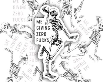 Me Giving Zero F..cks | vinyl sticker | Sarcastic | Water bottle, laptop, notebook sticker | Waterproof sticker