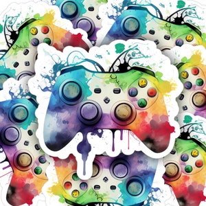 Water color Gamer Remote | vinyl sticker | Water bottle, laptop, notebook sticker | Waterproof sticker