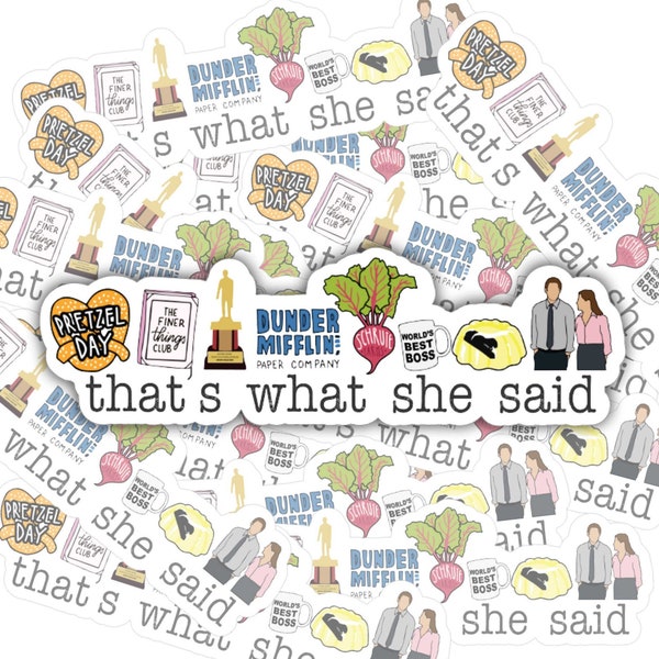 That’s what she said | vinyl sticker | The Office | Jim Harper | Water bottle, Car, laptop, notebook sticker | Waterproof sticker