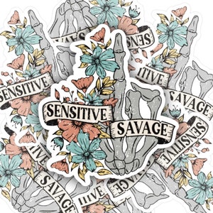 Sensitive Savage | Vinyl Sticker | Mental Health | Water Bottle, Laptop ...