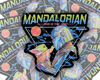 Bounty Hunter | Mandalorian inspired | vinyl sticker | Water bottle, laptop, notebook sticker | Waterproof sticker